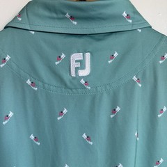 FootJoy Men’s Polo Shirt SZ L Golf Shoe Print Performance Geometric