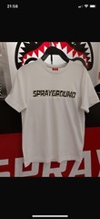 Sprayground T-shirt white crew neck short sleeve X-Large retail $95