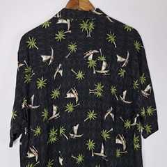 Vintage Quiksilver Silver Edition Hawaiian Shirt Mens Large Black Button Up S/S