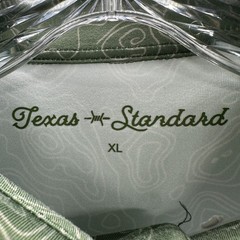 Texas Standard Polo Shirt Mens XL Green Geometric Golf Performance Western Polo