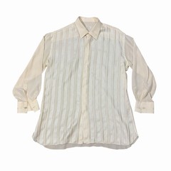 MAROL Button Shirt Mens XL 100% Silk Cream Made in Italy Evening Old Money