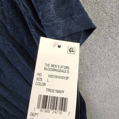 The Men’s Store at Bloomingdale’s Johnny Collar Linen Polo Shirt L True Navy