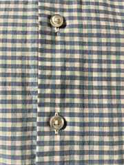 Van Heusen Flex Collar Blue Green White Gingham Dress Shirt 16 34/35 Regular Fit