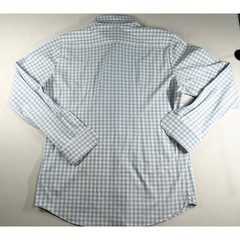 Mizzen+Main Leeward Dress Shirt Mens Large Trim Fit Blue Gingham Performance L