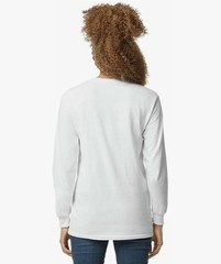 Gildan Adult Ultra Cotton Long Sleeve T-Shirt G2400 White (4 Pack) LARGE ONLY