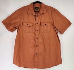 Eddie Bauer Shirt Mens Large Orange Classic Outdoor Casual Preppy Dad Core