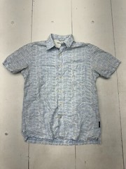Nautica Light Blue White Short Sleeve Button Up Mens Size Small