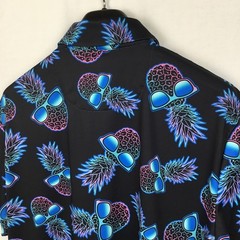 Birdie Bound Mens Polo Shirt M Black Neon Pineapple Modern Performance Utility