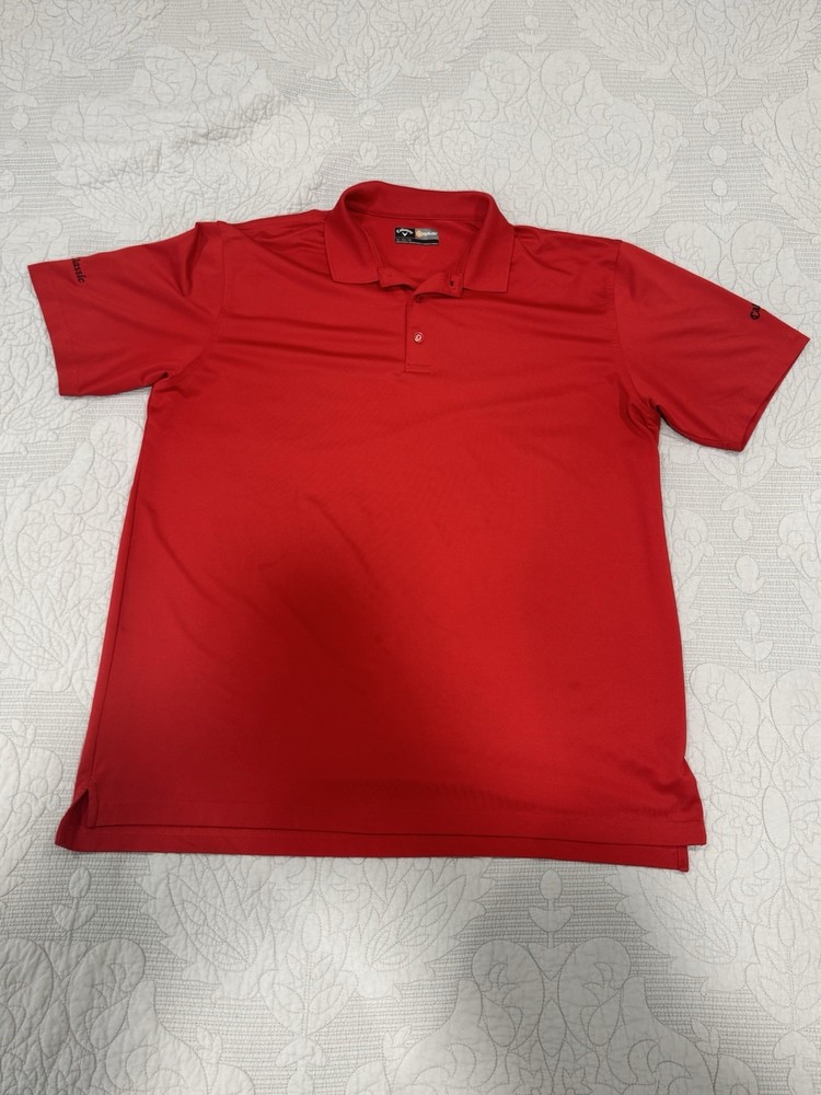 Callaway Opti-Dri Polo Shirt Men’s XL Red Embroidered Logo Beau Classic Golf