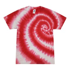 Tie Dye T-Shirts Swirl Red Kids & Adult Sizes Cotton Colortone