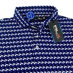 Ralph Lauren RLX Performance Stretch UV Protection Geo Short Sleeve Polo Shirt L