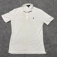 Ralph Lauren RLX Golf Mens Knit Polo Size M White Pique Deck Performance