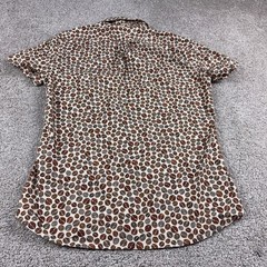 Gustin Shirt Mens Medium Brown Button Up Short Sleeve USA Made Lightweight