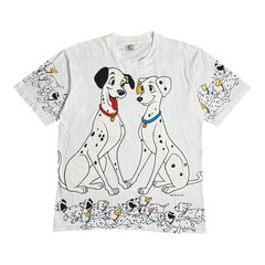 Vintage 101 Dalmatians Shirt Large AOP All Over Print Disney Toni Guy 0105 Rare
