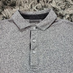 Paul Fredrick Polo Shirt Mens Large Gray Supima Cotton Short Sleeve Knit Button