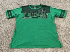 Mens Green St. Patrick’s Day Lucky Four Leaf Clover T-Shirt Large