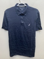 NEW Nautica Men’s Medium Navy Blue Polo Shirt Button Down Collar NWT $49.50