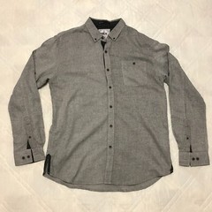 The MBX Denim Supply Co gray long sleeve button front shirt Large