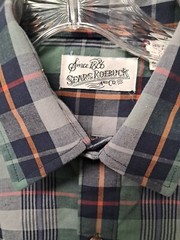 Vtg Sears Button Up Shirt Men’s Medium Plaid Long Sleeve