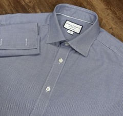 Charles Tyrwhitt Dress Shirt Egyptian Cotton Micro Houndstooth French Cuff Sz 16