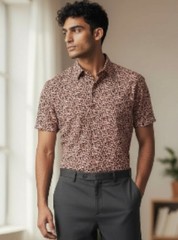 NWT Mizzen Main Halyard Performance Shirt Mens M Art Deco AOP Button Up Stretch