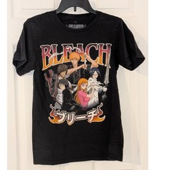 Bleach Anime Graphic T-Shirt Black Small Ichigo Rukia Hot Topic Ripple Junction