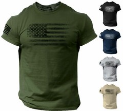 USA Distressed Flag Men Kid T Shirt Gym Workout Training Bodybuilding shaper tee
