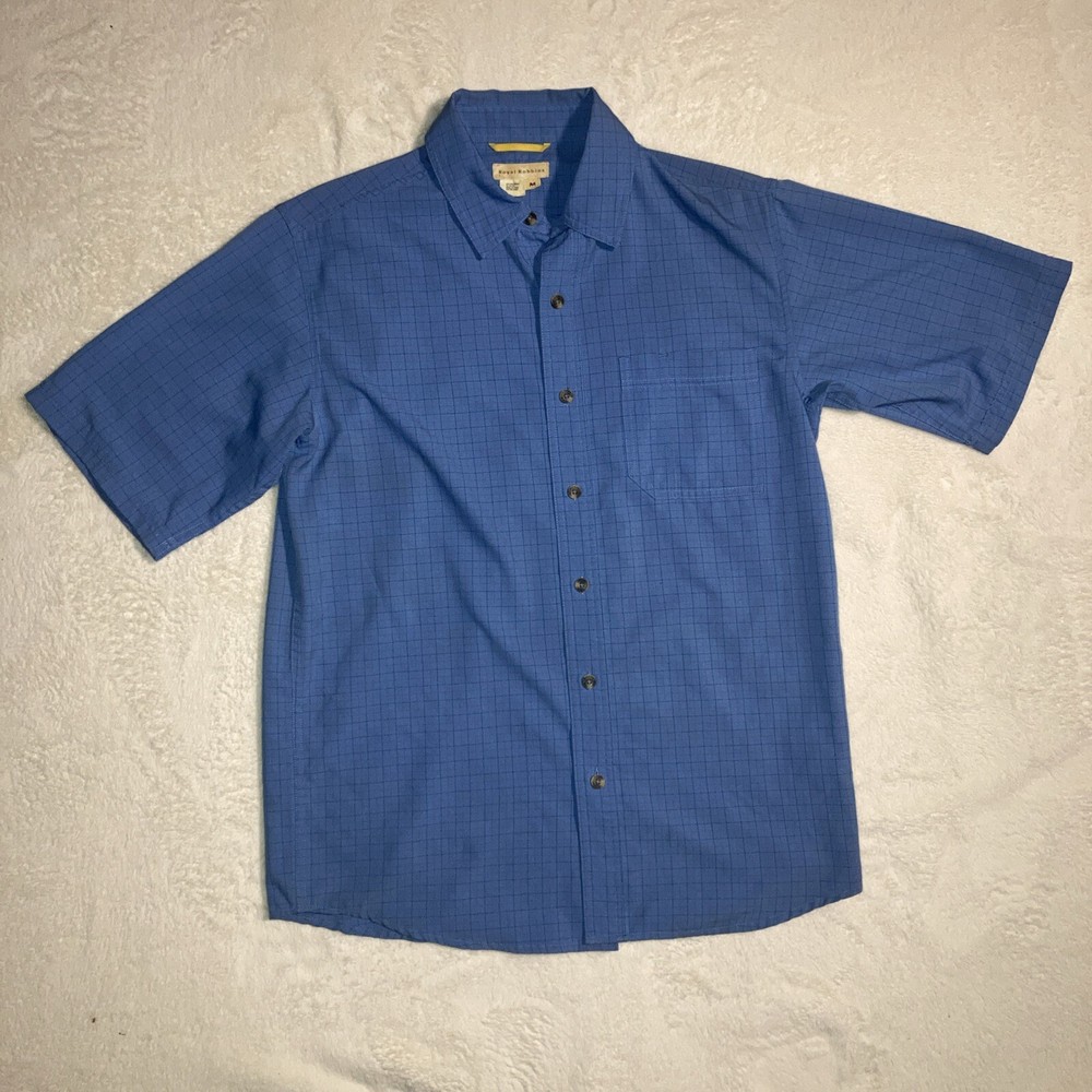 Royal Robbin’s, Button down short sleeve, Light Blue, 97% Polyester, Size Medium