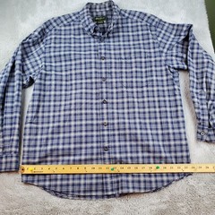 VTG Eddie Bauer Button Down Shirt Men L Plaid Long Sleeve Cotton Outdoor Classic