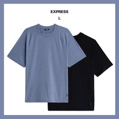 NEW – EXPRESS Men’s 2 Sueded Soft Jersey Crew Neck T-Shirts Blue Black Sz L $88