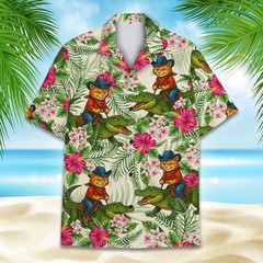 Funny Cowboy Cat Aloha Hawaiian Shirt For Men Women Youth#1