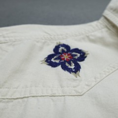 ROWM Pearl Snap Shirt Men’s Size XL Ivory Western Cowboy Embroidered