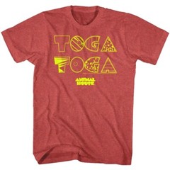 Animal House Movie Mens T Shirt Toga Toga Party Faber College Red Heather