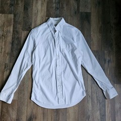 J. Crew Secret Wash Shirting Classic Shirt Stretch S White Blue Dots