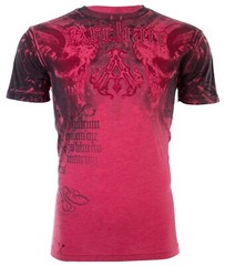 ARCHAIC by AFFLICTION Red NIGHTWATCHER Short Sleeve Slim Fit Y2K T-shirt NWT