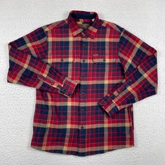 Orvis Flannel Shirt Mens Small Red Plaid Long Sleeve Outdoor Classic Camping