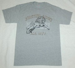 Mens Tee Shirt GRAY Fighting Lions ALL CITY Hanes Beefy T SPORTS LARGE 42-44
