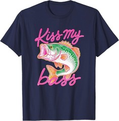 Kiss My-Bass Fishing Summer Vibes Bass Lover Fisher T-Shirt
