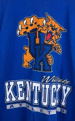 Vintage 90s Kentucky Wildcats Athletics Single Stitch Tshirt Men’s Size L Blue
