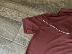 Texas Standard Mens Medium Polo Shirt Western Stretch Maroon w/White Piping