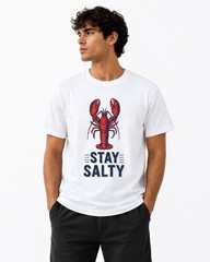 Stay Salty Lobster T-shirt | Funny Seafood Pun Tee | Nautical Coastal Apparel |