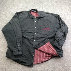 Harley-Davidson Shirt Mens 2XL Black Canvas Snap Front Flannel Lined Motorcycle