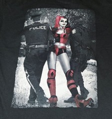 SUICIDE SQUAD BATMAN HARLEY QUINN POLICE DC COMICS BLACK GRAPHIC T-SHIRT SIZE XL