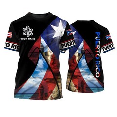 Personalized Name Puerto Rico T-Shirt 3D, Puerto Rico Shirt for Men Women, Puert