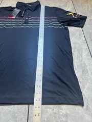 TravisMathew Prestige Pure Men’s Polo Shirt Striped Black/Red Performance Golf L