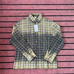 VALE Forever Beaded Gradient Vintage Check Long-Sleeved Shirt Jacket