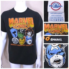 MARVEL COMICS Vintage T Shirt LARGE Graphic Tee SIZE L Captain America HULK Vtg