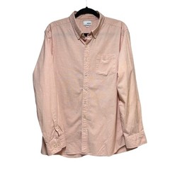 SONOMA Mens XL Peach Micro Dot Button Down Long Sleeve Shirt Cotton Spandex