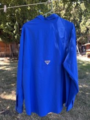 Columbia Fishing Shirt Long Sleeves Blue PFG Omni Shade Men’s XL