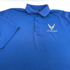 Dri-Duke US Air Force Polo Shirt Mens XL Blue Moisture Control Performance Pique